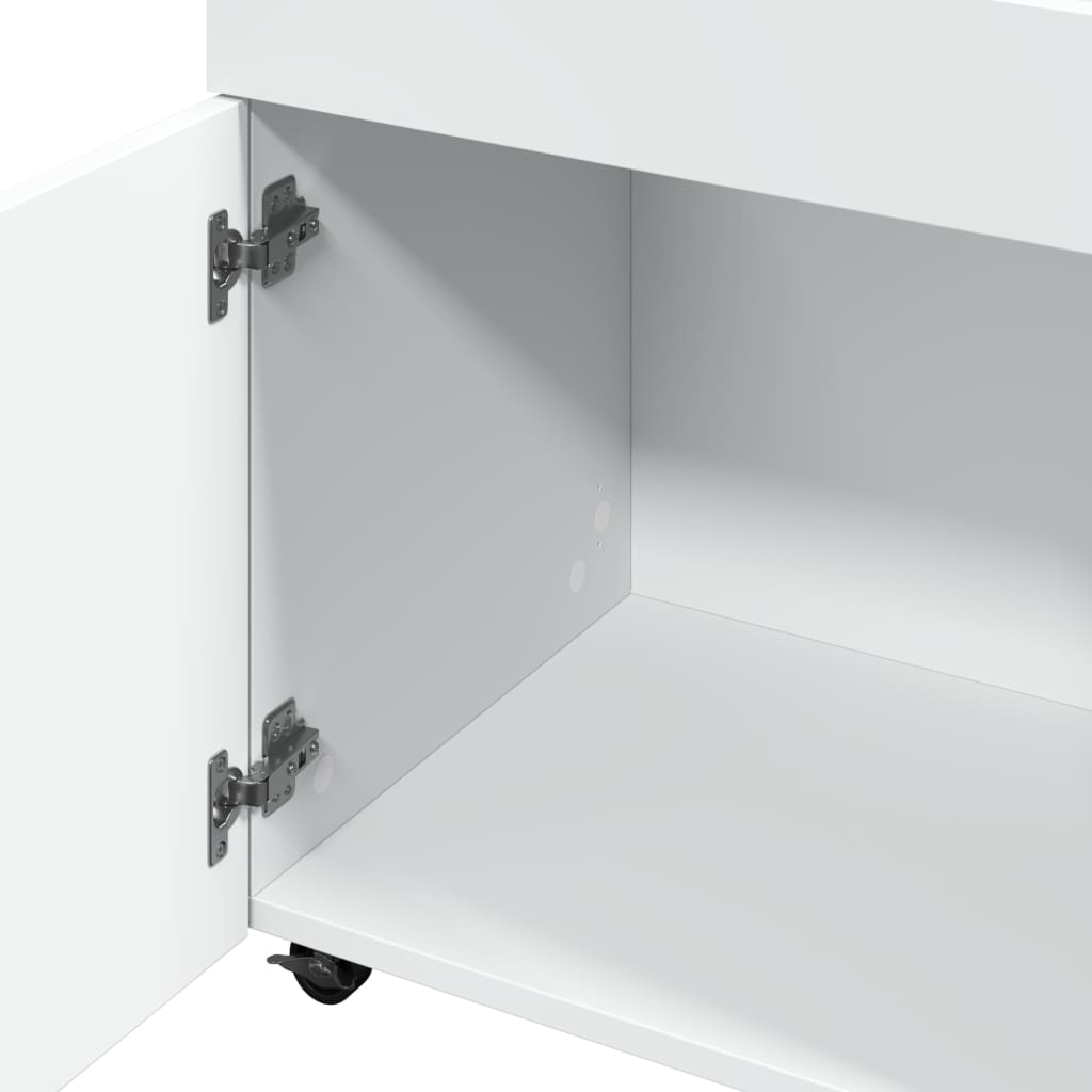 Bar Cart White 50x41x89 Cm Engineered Wood