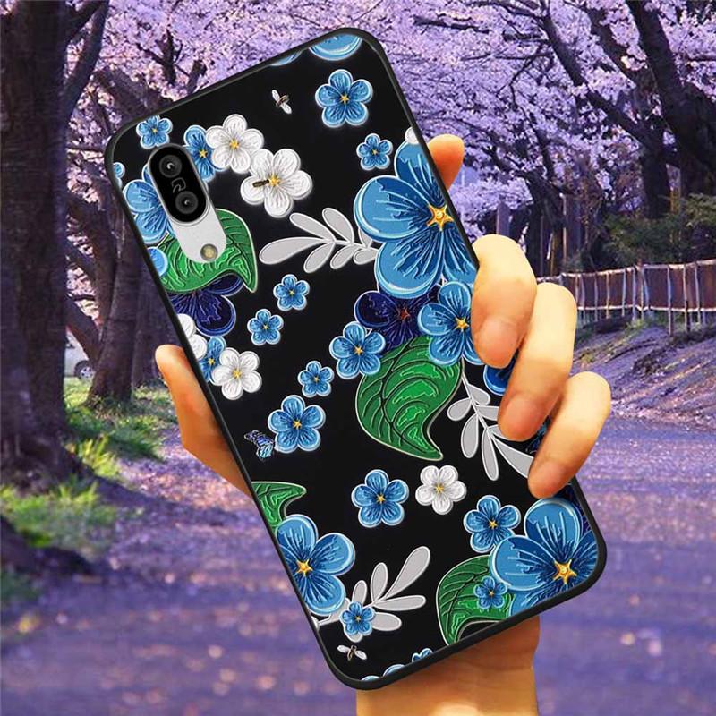 For Sharp Aquos Sense3 Case 3D Flower Relief Silicone Soft Emboss Cover For Sharp Aquos Sense 3 Lite Sense6 6 Luxury Cartoon