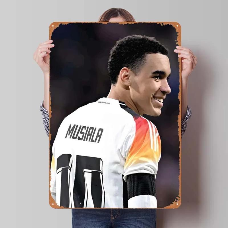 Jamal Musiala Metal Sign Sports Poster Vintage Tinplate Sign Plaque for Wall Art Decoration Gamer Room Decoration Man Retro Home