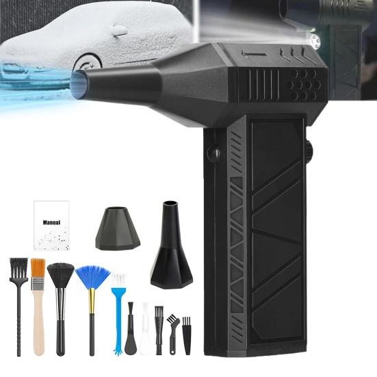 Yousheng Handheld Hair Dryer Vacuum Cleaner with Multiple Nozzles Brushes Matte Black Industrial Design Powerful Airflow Portable Dust Blower