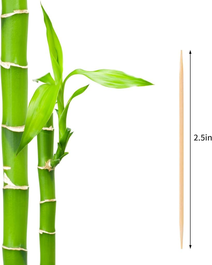 2Ps Toothpick Holder With 1000 Count Bamboo Toothpicks For Teeth Cleaning Fruits- Round Double-Pointed Wooden Toothpicks For Appetizersolives