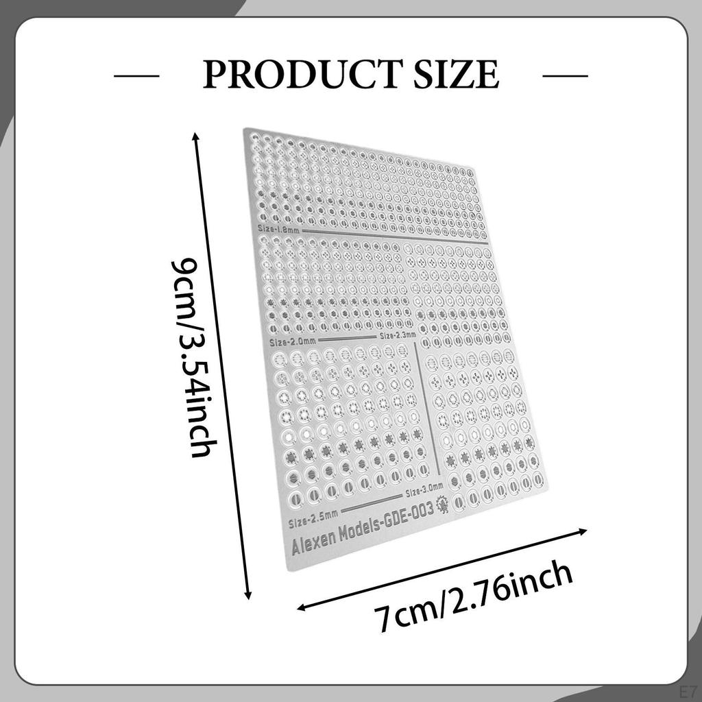 Metal Etching Sheet 3.54x2.76inch Compact Models Modification Stability Hobby Accessories Version