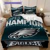 Philadelphia Eagles Pattern Bedding Quilt Set Quilt Cover Pillowcase Home Decoration Birthday Gift (1 * duvet cover + 2 * pillowcase, without core)