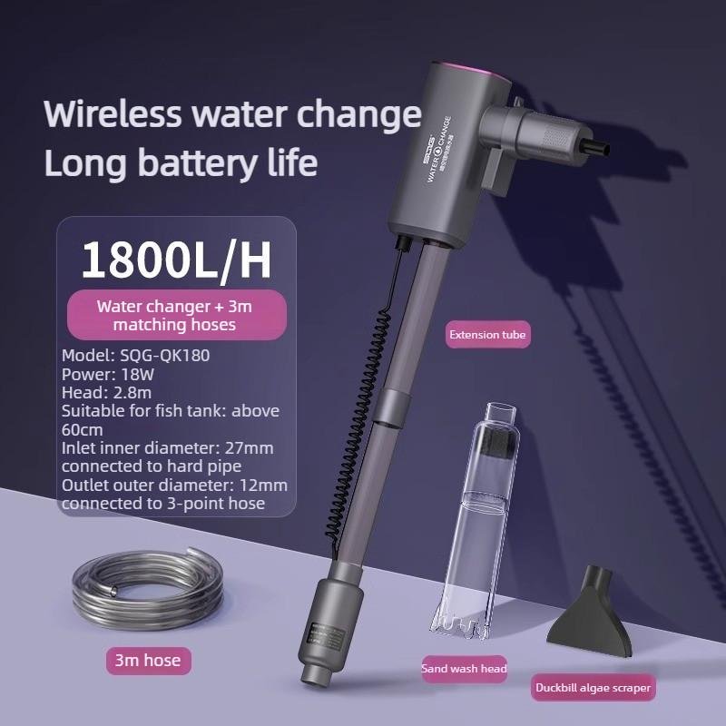 Fish Tank Waste Suction Water Changer Cleaning Tool Automatic Water Extraction Self-Priming Pump Electric Sand Washer