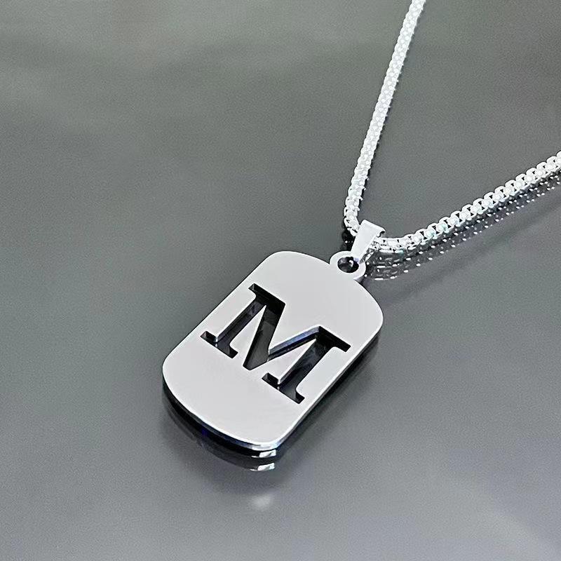 26-Letter English Alphabet Necklace: Simple, Unisex, Trendy Design for Students and Couples