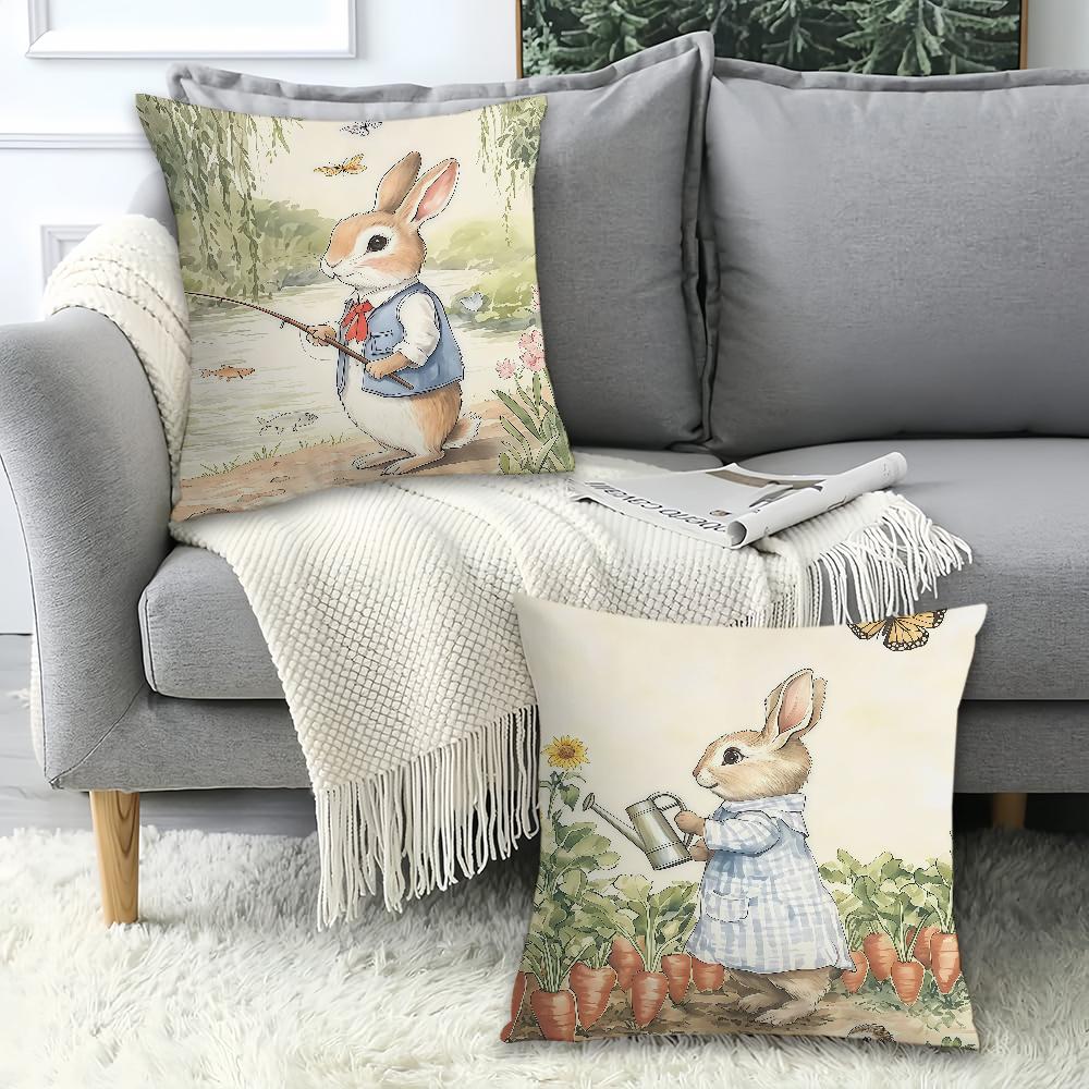 Cartoon Cute R-Rabbit Pillow Case Office Cushions Suitable For Sofa Car Bedroom Decorative Cushion Cover