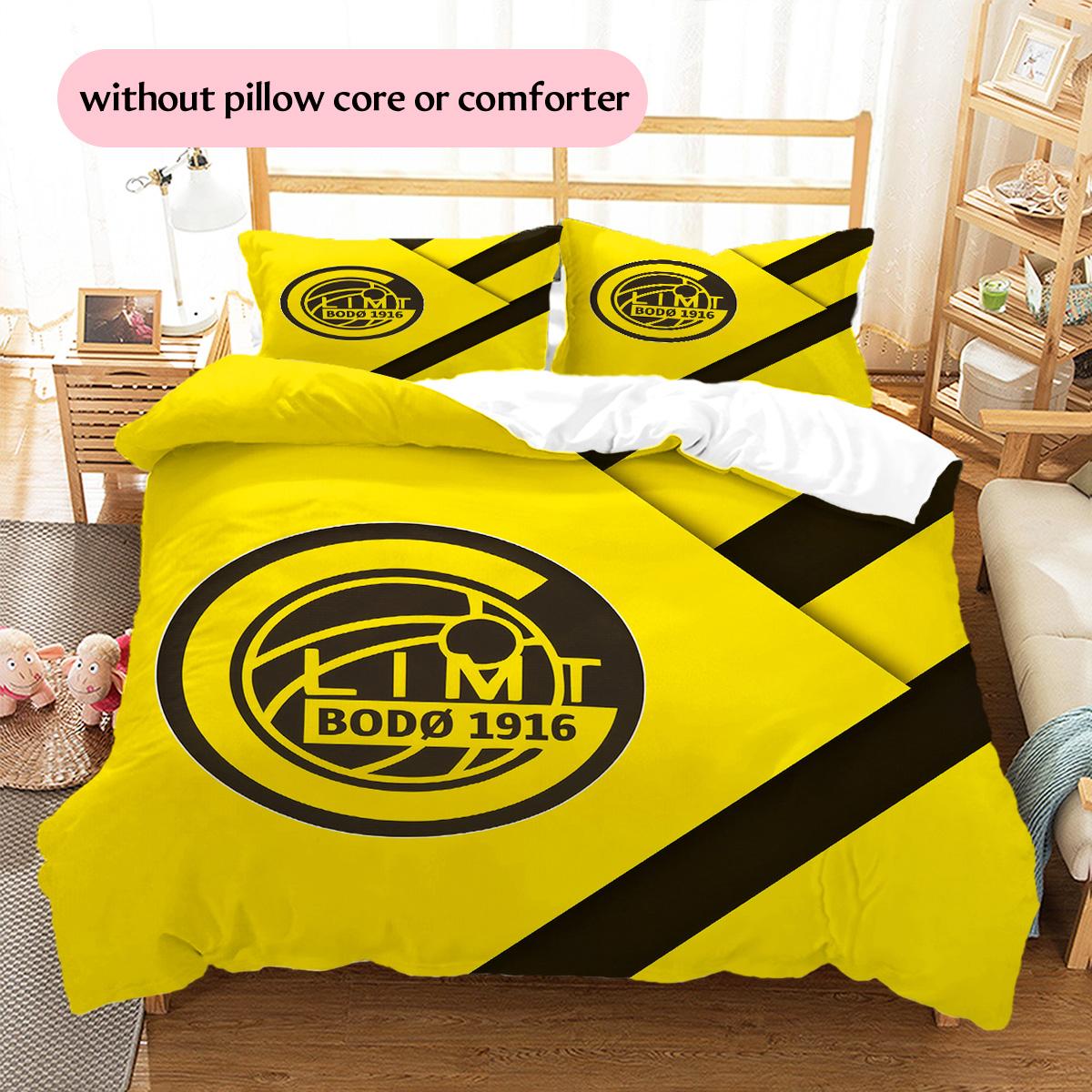 

FK Bodø/Glimt Pattern Bedding Quilt Set Home Decoration Gift (1 * duvet cover + 2 * pillowcase without core) 240x220cm
