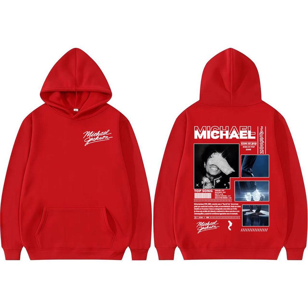 Michael Jackson Re del Pop Felpe con Cappuccio Tour Mondiale Uomo Donna Moda Felpa con Cappuccio Oversize Classica