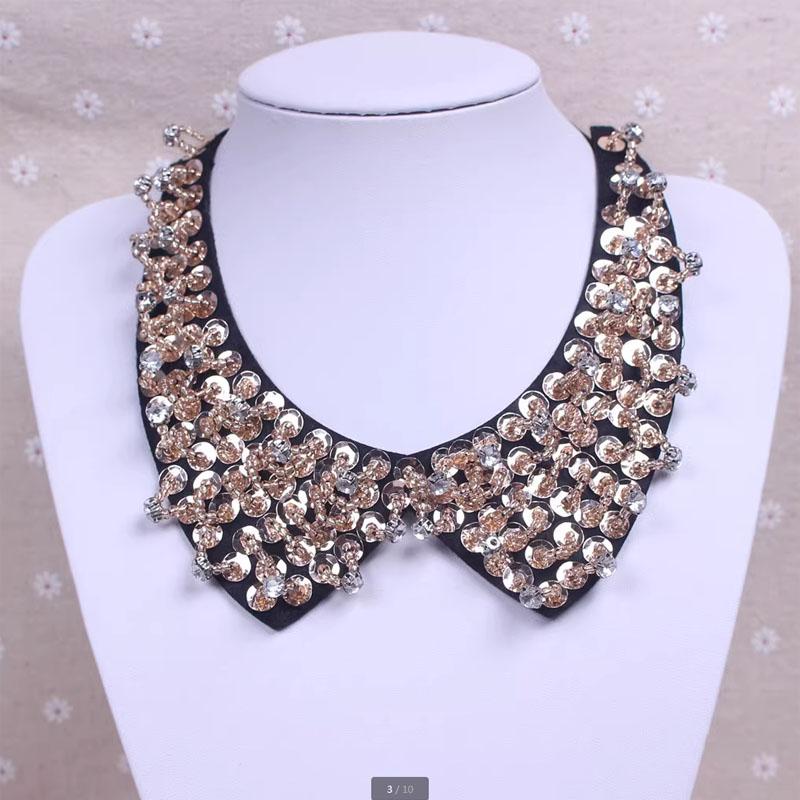 Diamond Women Shirt False Collars Crystal Removable Collar For Women Fake Collar Detachable Diamond Lacklace Nep Kraagie