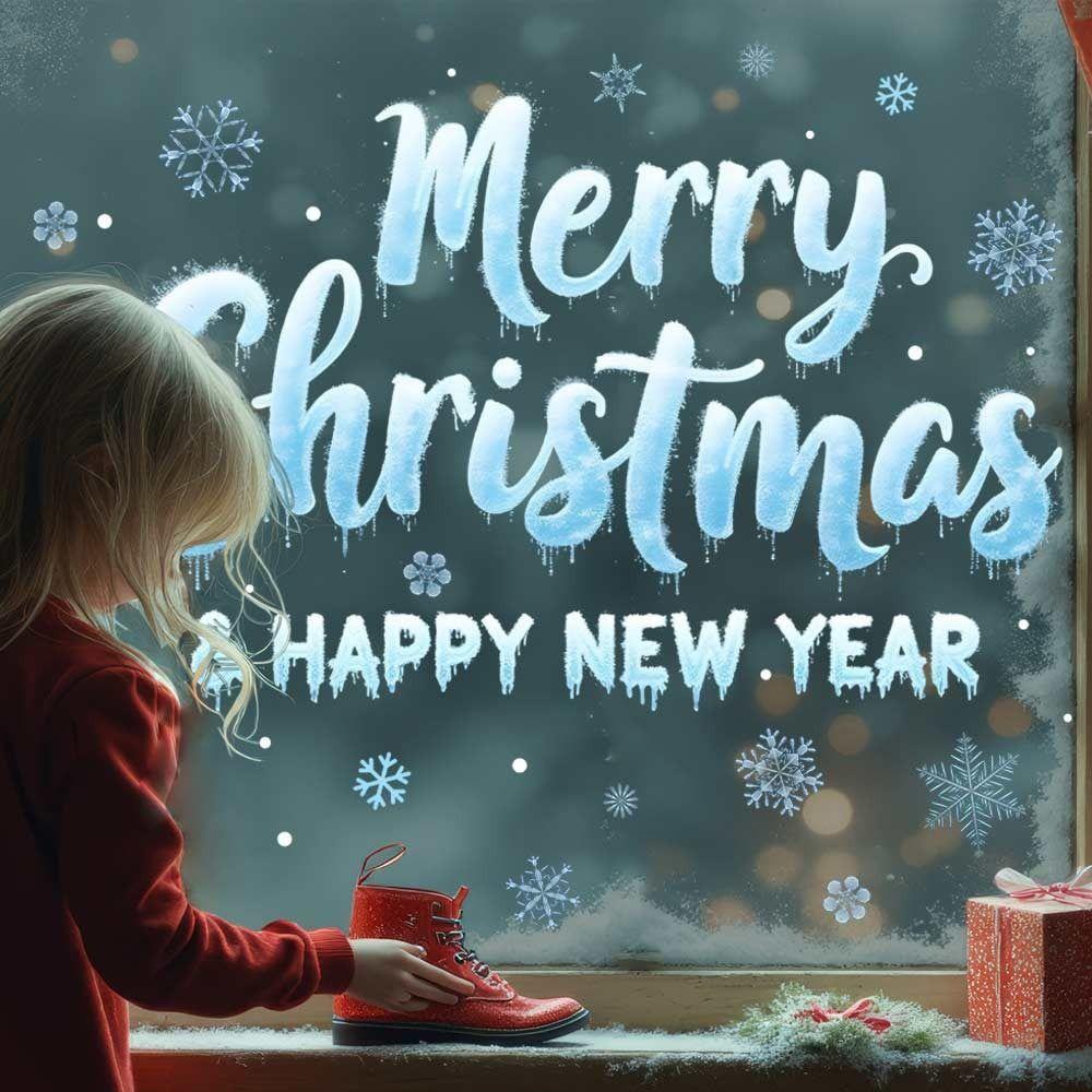 Multicolor Christmas Window Sticker Cartoon Santa Snowman Static Adhesive Decals  Gifts