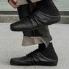 2025 New Summer Women Mules Genuine Leather Men Shoes Cover Toe Shoes Squared Toe Low Heel Sandals Pleated Modern Slippers