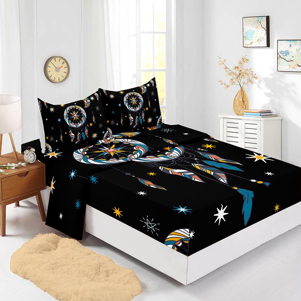 Dream Catcher Wind Chimes Four-Piece Set Mattress Sheet Mattress Protective Cover Bedding