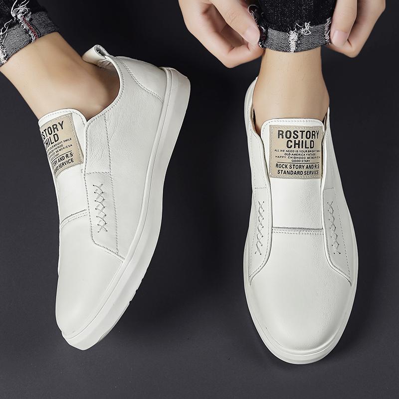 Mens Slip On Shoes Leather Male Comfortable Skate Footwear Outdoor Men All-match Sneakers Breathable Men's Classic Flats
