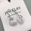 Baroque Pearl Leaf Earrings - Natural Freshwater Pearl Ear Hooks