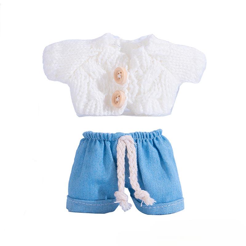 Sweater Jeans for 15-17Cm Labubu Plush Stuffed Doll Outfits DIY Mini Dolls Clothing Accessories