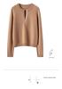 Women's 100% Pure Cashmere Half-Zip Round Neck Sweater - Autumn/Winter Fashion Versatile Knit Base Layer