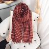 Autumn retro atmosphere imitation cashmere fine plaid scarf student trend classic warm outer shawl