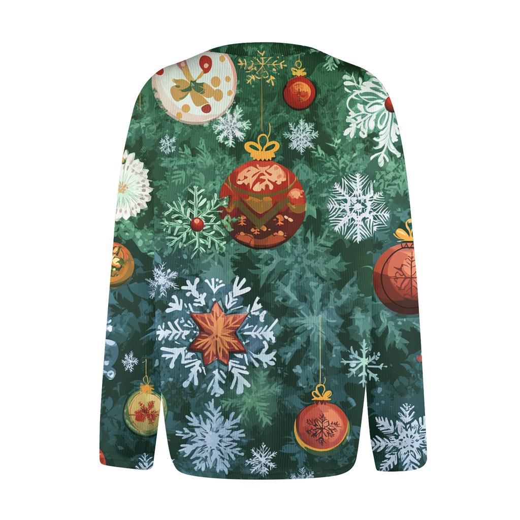 Women's Fashion Printed Long Sleeve Knitted Cardigan Button Down Jacket