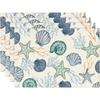 Starfish Shell Seaweed Summer Placemats Set Of 4, 12x18 Inch Seasonal Spring Holiday Table Mats For Party Kitchen