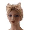 Atmungsaktiver Stoff Polka Dot Netzhaube Falten Spitze Turban Damen Kopftuch Hut Gefaltetes Design Schicke Beanie Mütze Sommersaison