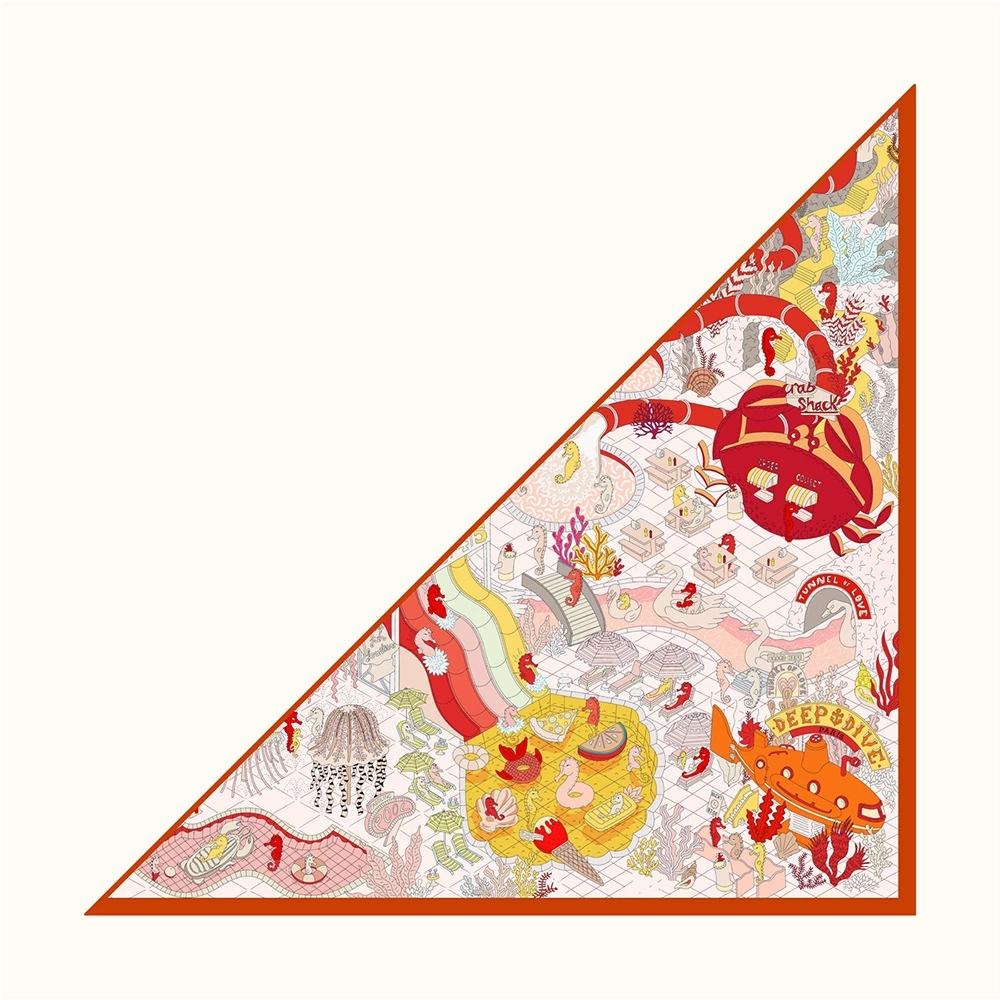 Marine Printing Triangle Scarf Shawl Hijabs Luxury Women Triangle Bandana Foulard Neckerchief For Ladies