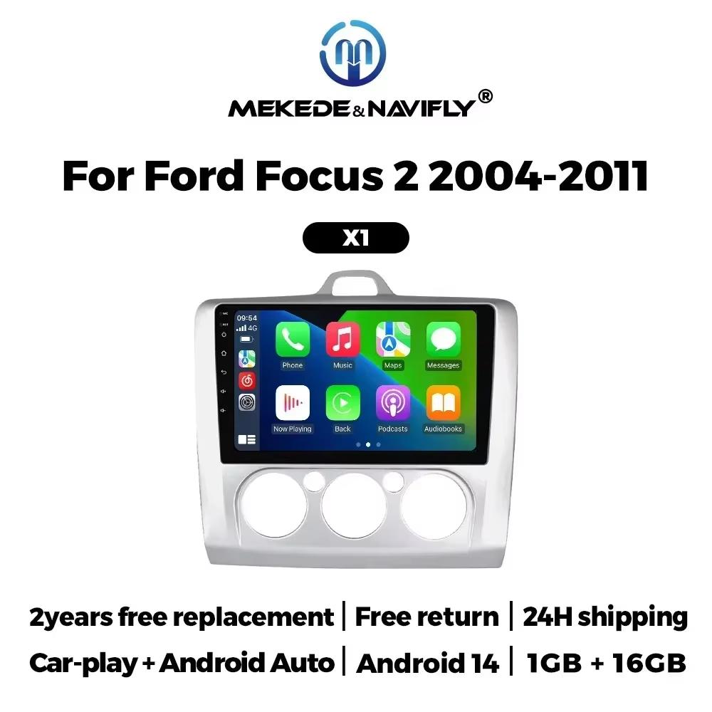 Android 14 Car Radio for Ford Focus 2 3 Mk2 Mk3 2004 2005 - 2011 Carplay Multimedia Player Navigation GPS 2Din Stereo Autoradio