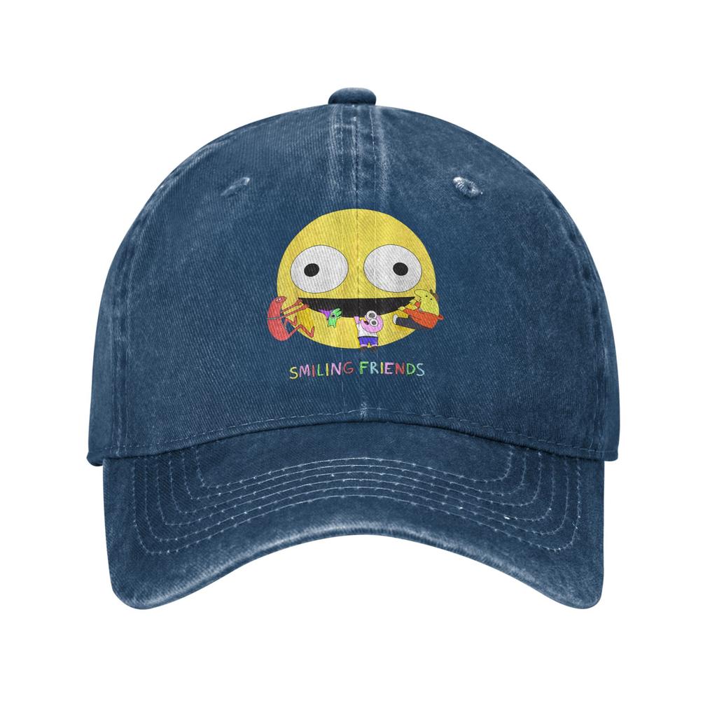 Spring Smiling Friends Funny Cartoon Baseball Cap Wholesale Design Washed Trucker Hat Male Streetwear Outdoor Gym Baseball Caps