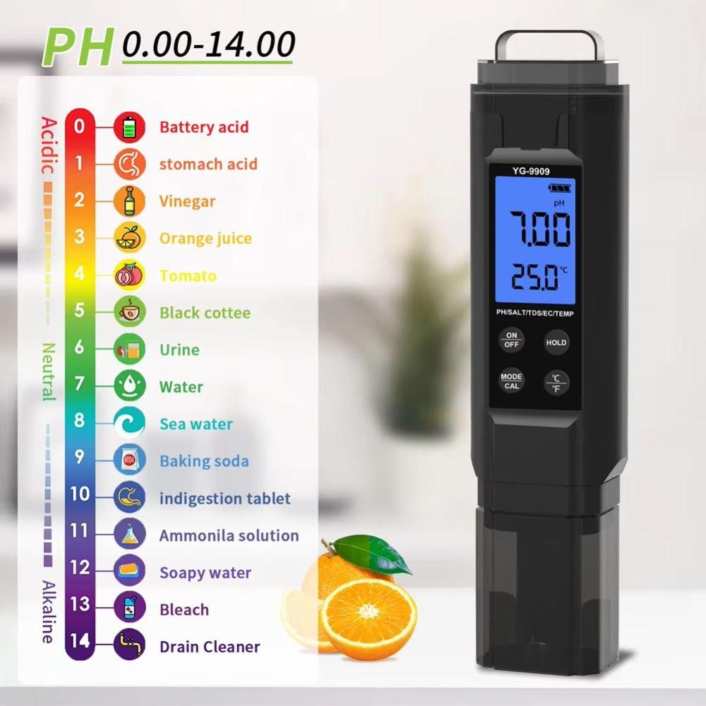 Multifunction Household Water Test Pen 5-in-1 Digital PH Meter Water Quality Meter  Aquaculture