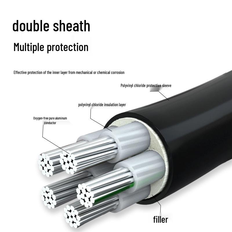 

Flame Retardant YJLV Aluminum Core Cable 3+1/4+1, 0.6-1KV for Construction Engineering 3x16mm² + 1x10mm²