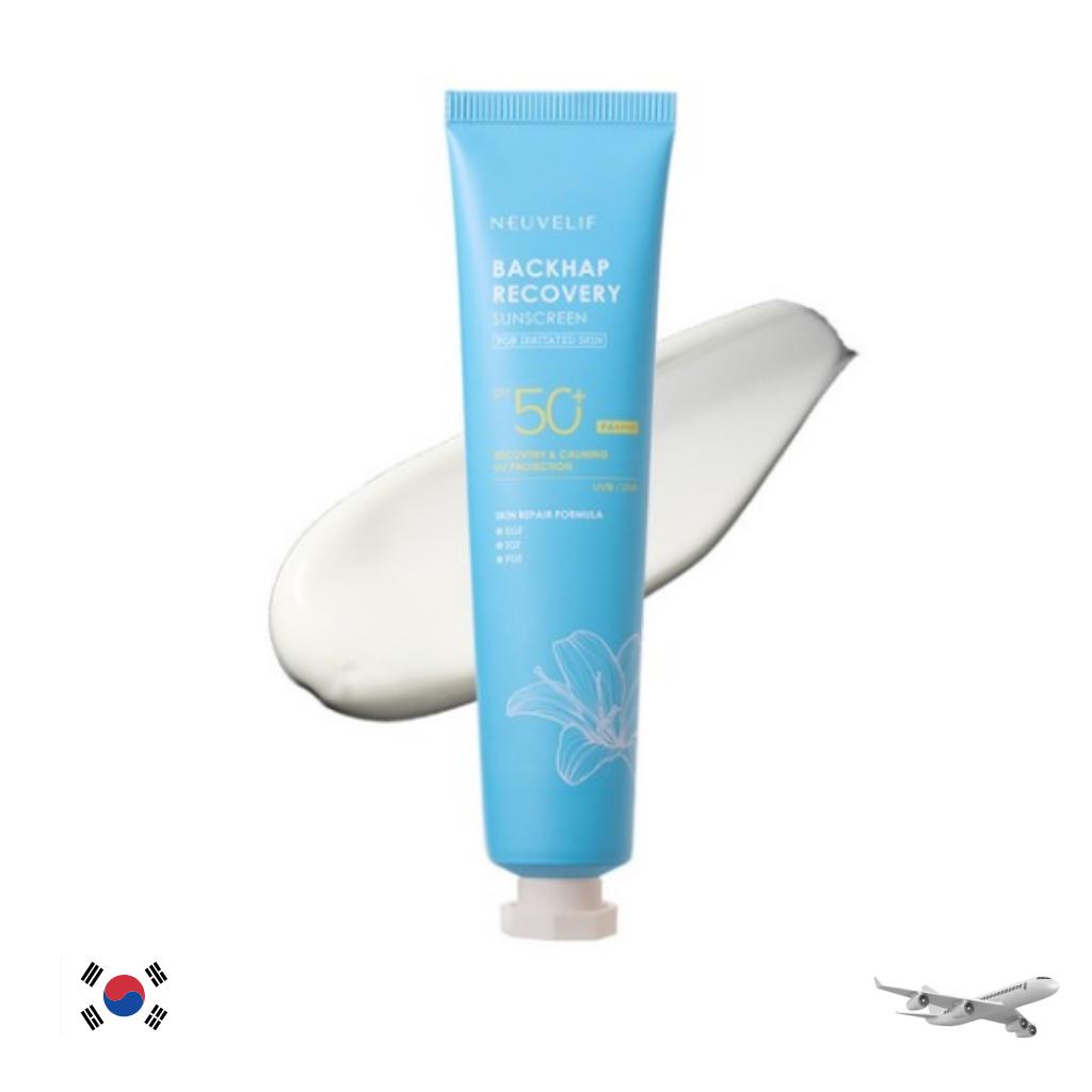 

[NEUVELIF] BACKHAP Recovery Sunscreen SPF 50+ PA++++ (75ml) – Advanced Peptide & EGF Regeneration Shield