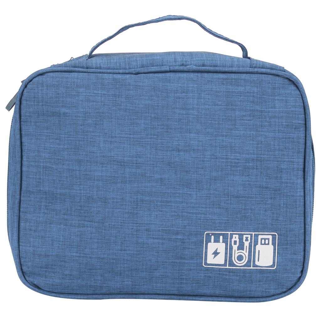 Multifunction Storage Bag Electronic Accessories Cable Cord USB Drive Organizer Storage HolderNavy