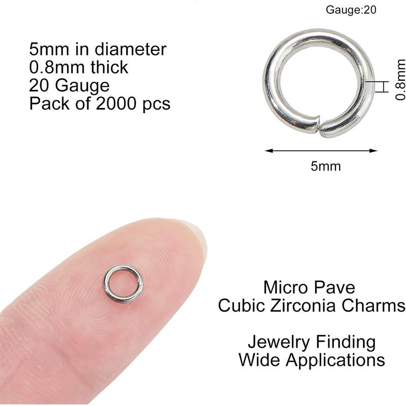 2000Pcs 4/5/6/7/8/9/10mm Stainless Steel Open Jump Rings Strong Split Ring Connectors for Necklace Bracelet Jewelry Accessories