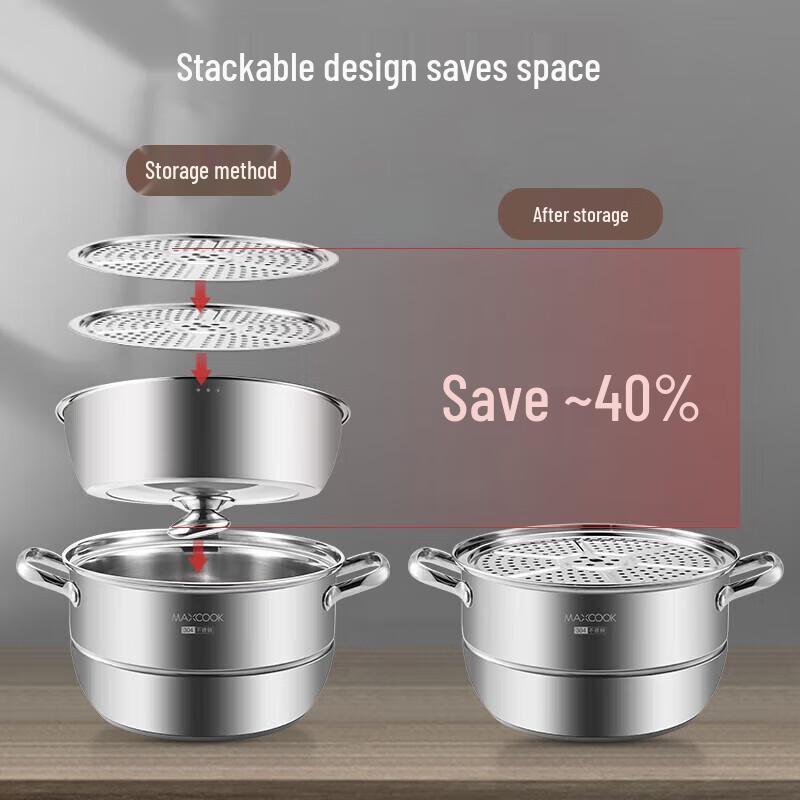 Meichu 28cm 304 SS 2-Layer Steamer