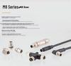 M8 Waterproof 34-Pin 5/6-Core 8-Hole Elbow Connector IP67 Male-Female with Pre-embedded Wire.