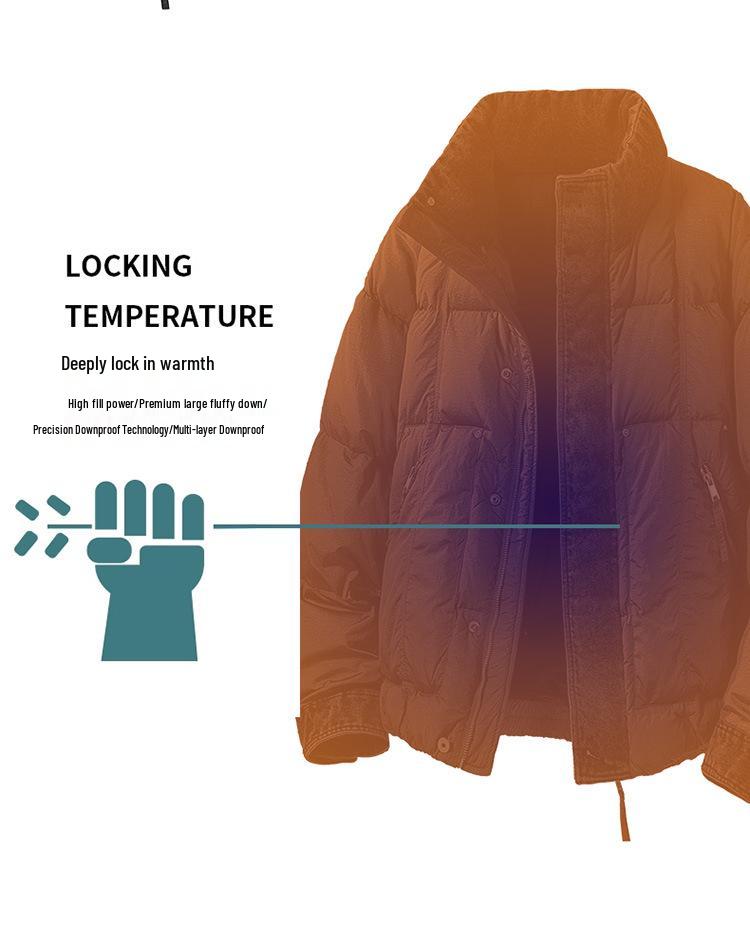LEE Collaboration Men's Winter Denim Patchwork Down Jacket, 90% Down.