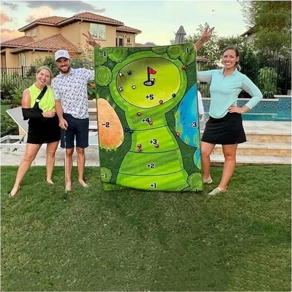 Neformální golfová hra s 180 x 120 cm přilnavým povrchem Herní podložka Golfová úderová podložka Sada golfových tréninkových pomůcek Golfové vybavení
