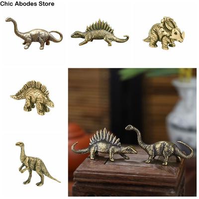 Small Alloy Dinosaur Statue Mini Vintage Dinosaur Miniatures DIY Animal Children Dinosaur Feng Shui Decor