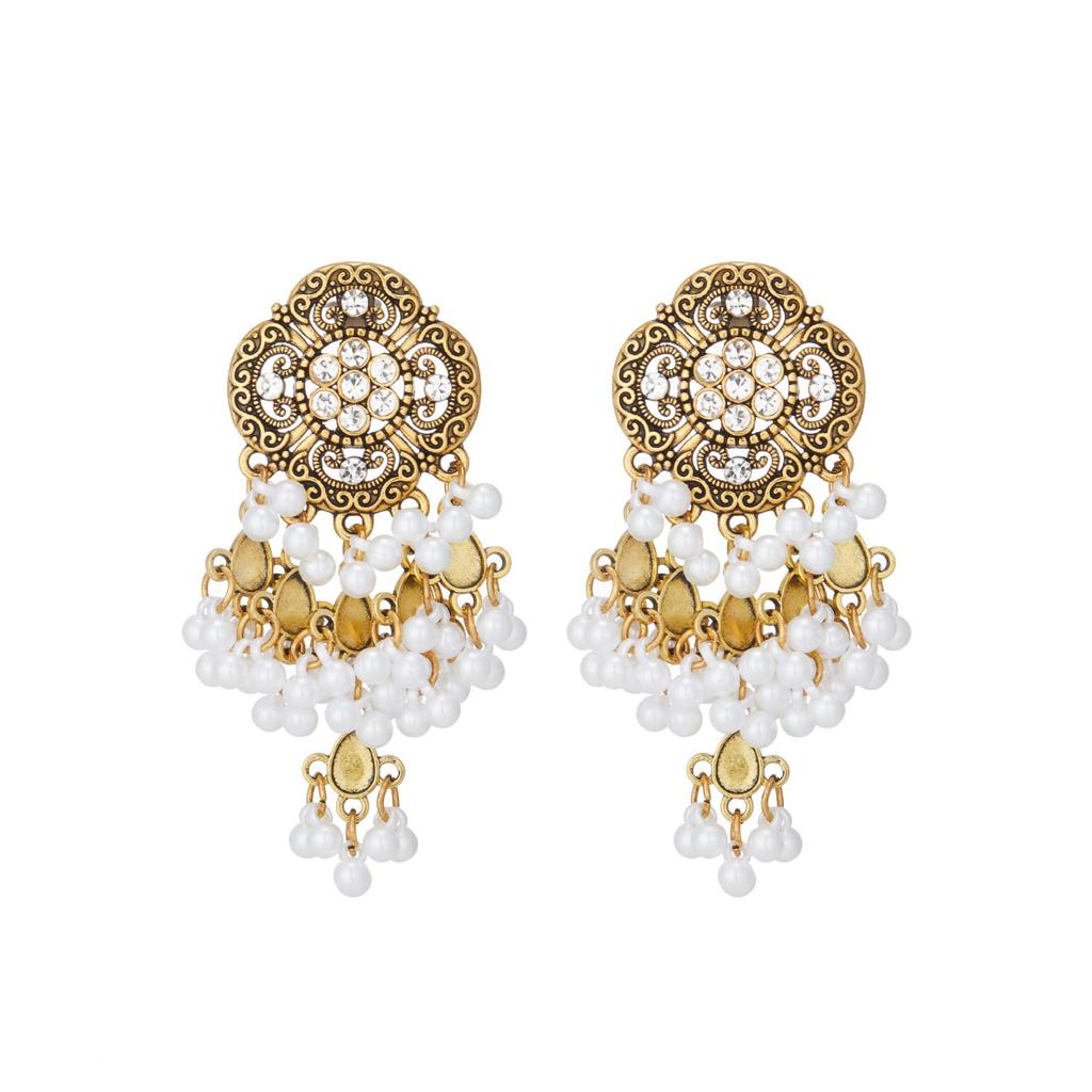 High-End Retro Bohemian Rhinestone Tassel Earrings