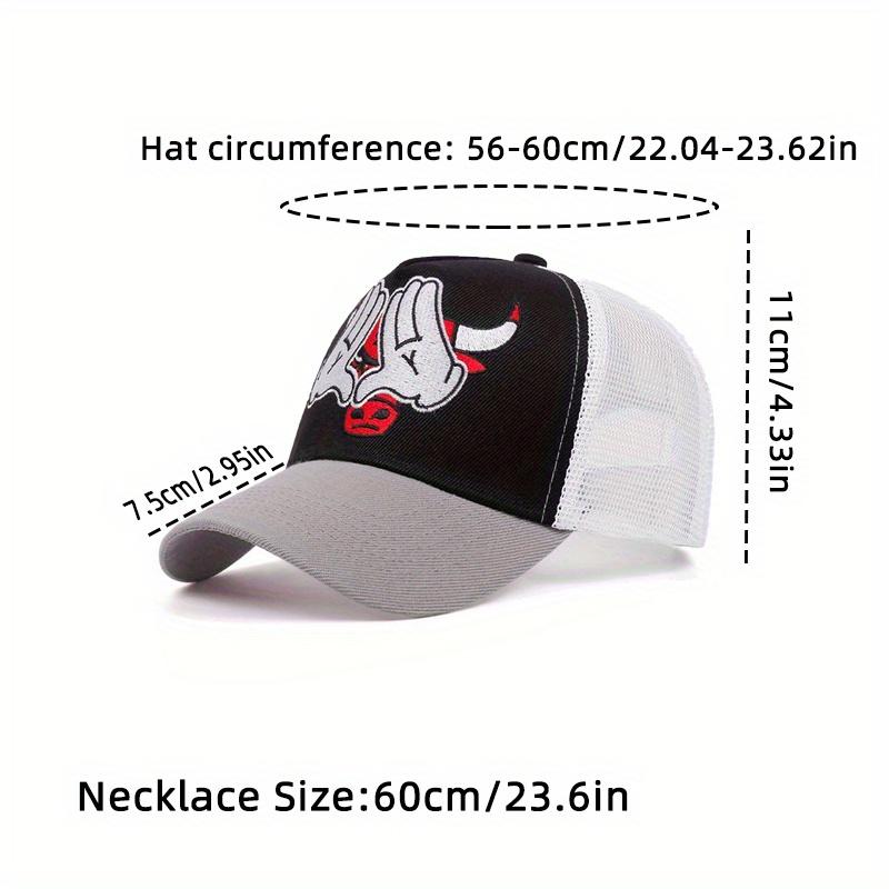 2pcs Embroidered Bullfighting Baseball Cap Scorpion Pendant Necklace Set of Fashion and Leisure Men's and Women's Versatile Sun Sports Duck Tongue Cap