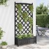 Vidaxl Planter with Trellis, Black, Solid Fir Wood