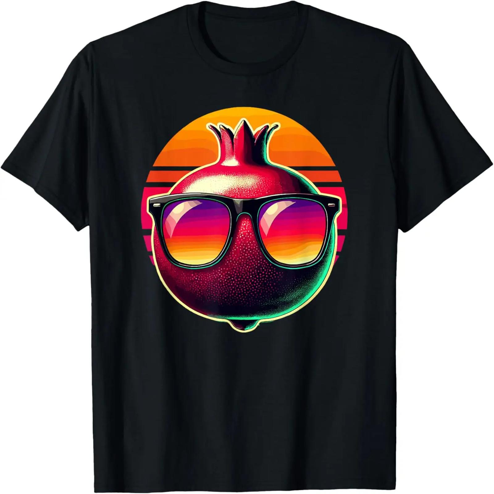Retro Sunset Sunglasses Pomegranate Pomegranates T-Shirt S
