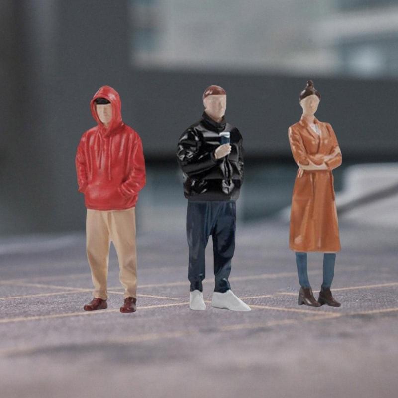 Set of 3 Practical 1/32 Scale Painted Resin Miniature Figures Models for Realistic Lifelikes Figurines Creations