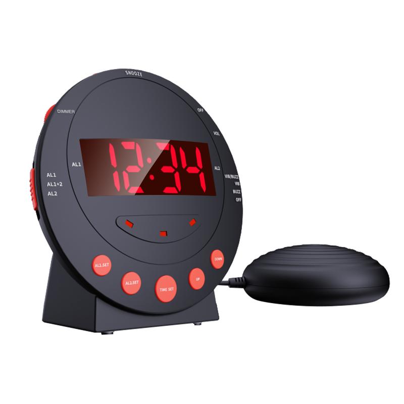 3in1 Titreşimli Alarm Yanıp Sönen Işık LED Çalar Saat Erteleme Yatak Sarsıcı Uyanma Çalması Derin Uyuyanlar İşitme Engelliler Yaşlılar için USB Şarj Cihazı