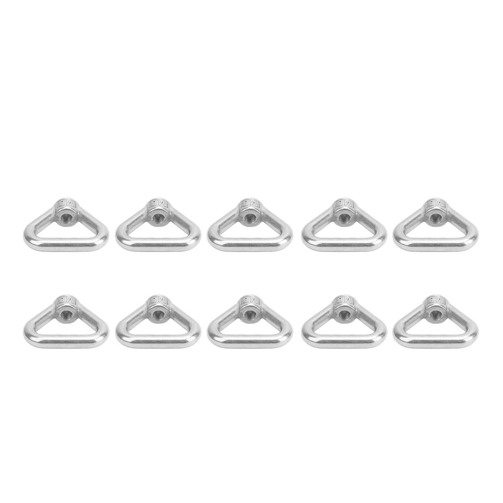 10pcs Silver Screw Nut 304 Stainless Steel Triangle Ring Nut Eye Nut Fastener M8