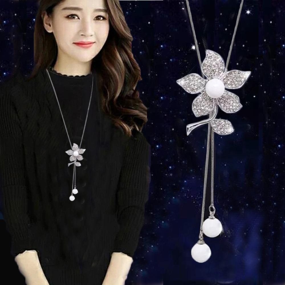 Sweater Chain Long Necklace Light Luxury High Sense Versatile Fringed Jewelry Accessories Pendant
