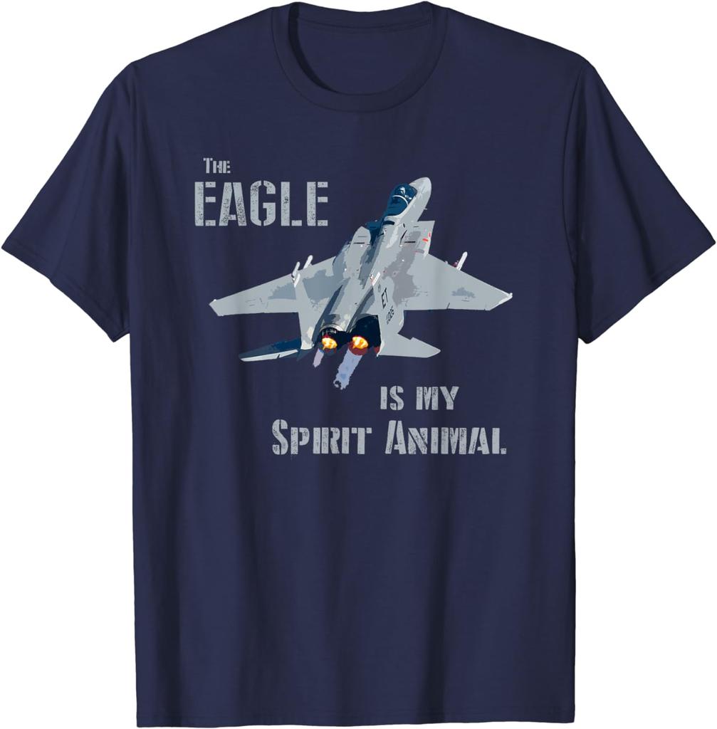 The Eagle Is My Spirit Animal F15 Fighter Jet Airplane TShirt Short Sleeve Casual Cotton ONeck Shirts