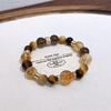 Autumn and Winter Gold-colored Crystal Bracelet Featuring Yellow Topaz and Tiger's Eye Beads, a Unique and High-end Piece of Jewelry