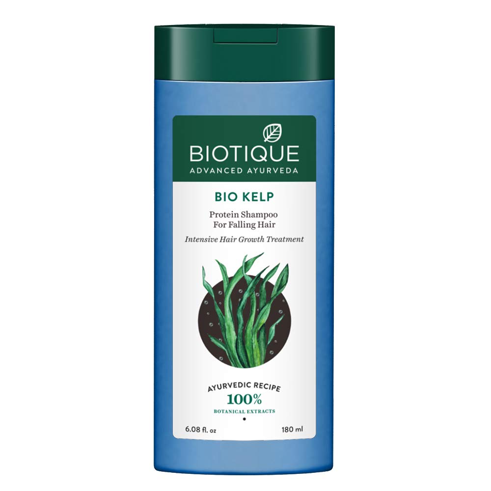 Biotique Bio Kelp Protein Shampoo for Falling Hair Intensive Hair Regrowth Treatment, 180ml & Biotique Bio Bhringraj Ayurvedic Hair Oil