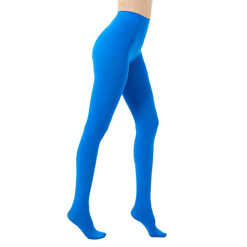 Strumpbyxor 80D Dam Leggings Mode Lårhöga Bodystockings Erotiska Underkläder Vår Höst Kvinna Sammet Botten Tights Sjöblå