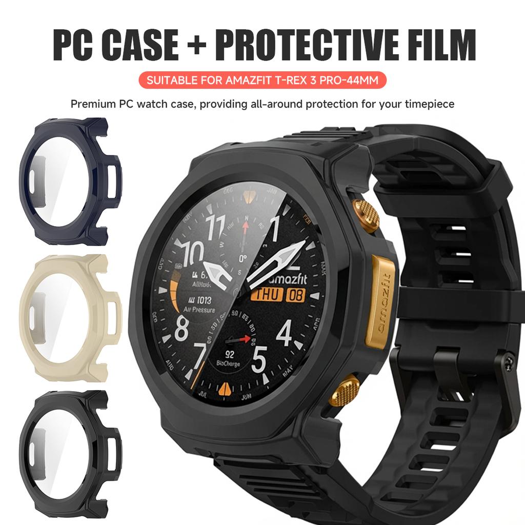 Tempered Glass Case For Amazfit T REX 3Pro 44mm Screen Protector Hard PC Bumper Protective Cover for T-REX3Rro 48mm Accessories